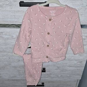 Carter's Pink Two-Piece Floral Dot Set 6-9M
